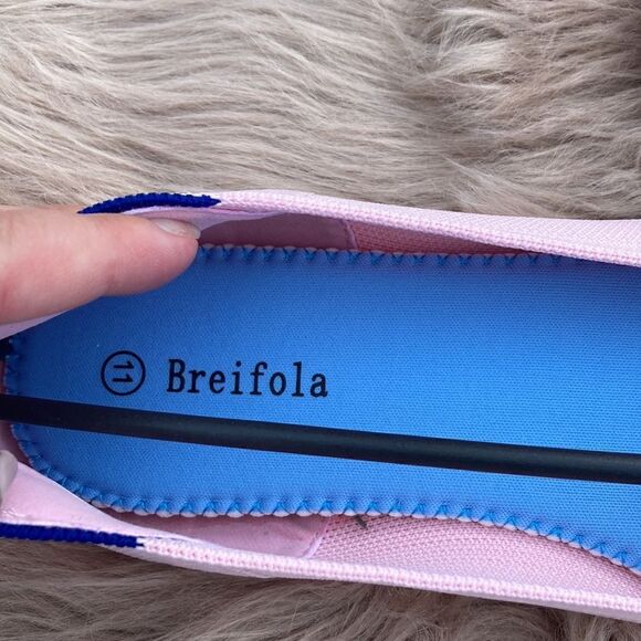 Briefola Women’s Light Pink Textured Knot Pointed Toe Slip On Flats - Picture 7 of 10